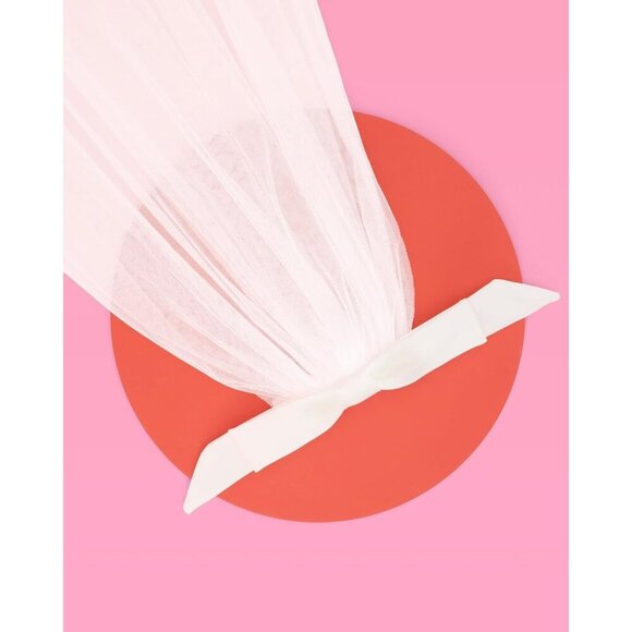 🆕Women White Bow Veil Bachelorette Bride To Be Decorations Shower Gift - Picture 7 of 8